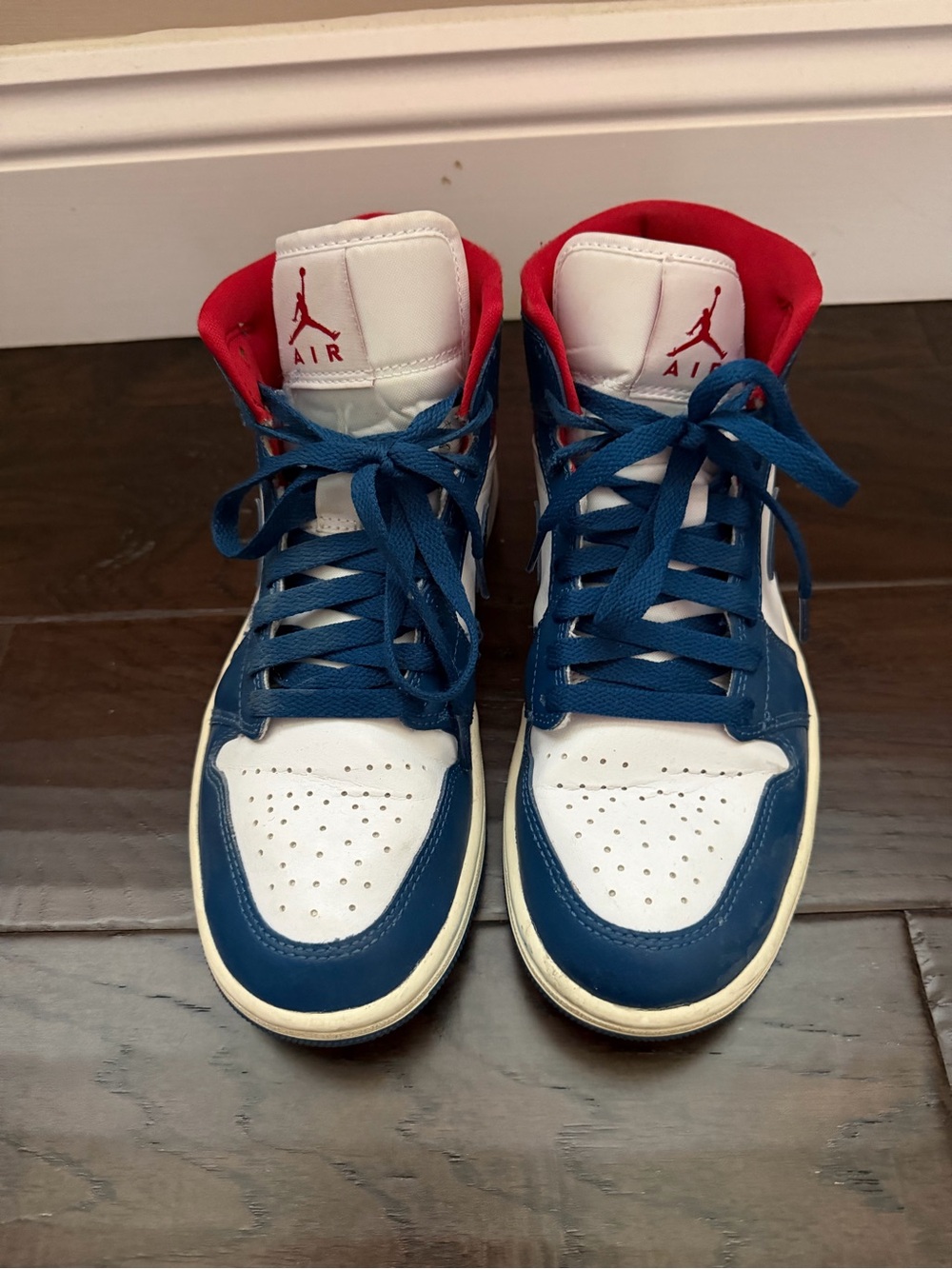 Jordan High Top Sneakers - White / Blue / Red